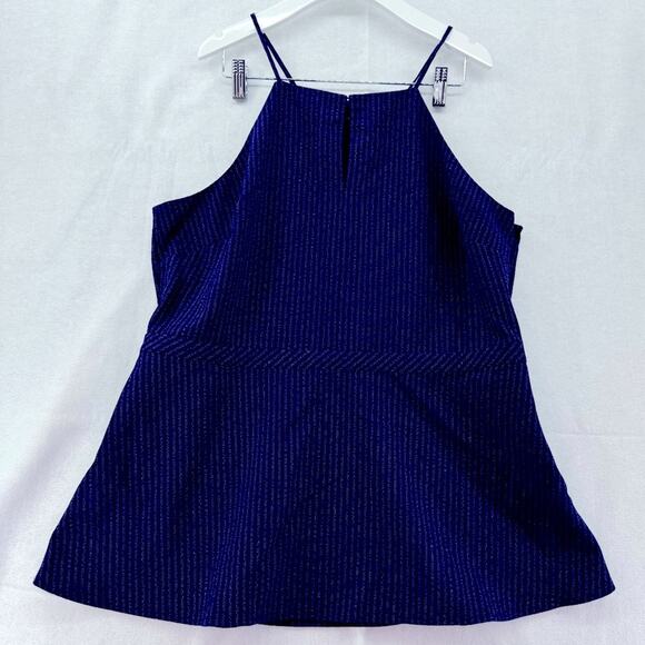 Banana Republic Tops - Women’s Banana Republic V-neck tank top spaghetti straps navy pinstriped sz 14